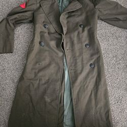 Vietnam War USMC Wool Overcoat Green Enlisted Marine Corps Overcoat Small