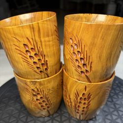 Wood Carved Cups