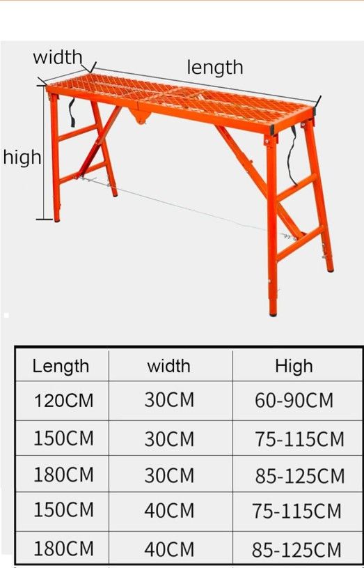 Portable Folding Scaffolding Multipurpose Work Platform Scaffold Tower Ladder Stool Ben, Adjustable Height Home Engineering Workben-Step Ladders, 