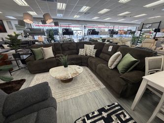 Dark Brown Power Recliner Sectional