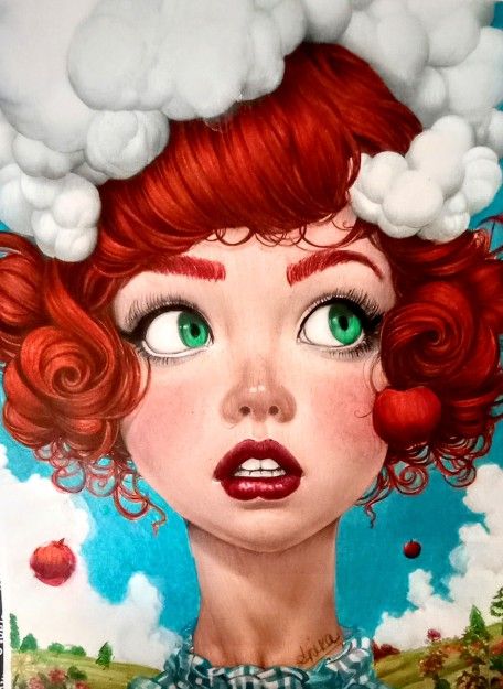 Made By Hand - "Head In The Clouds" Whysmsical Colored Pencil Art (8×11")