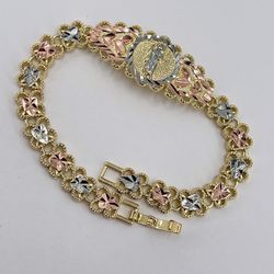 Pulsera San Judas Tadeo Oró Laminado 14k/Saint Jude Bracelet Gold Plated