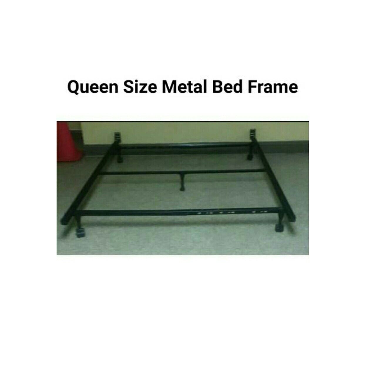 Queen Size Metal Bed Frame with Wheels