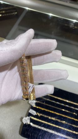 Tri-color 14kt ladys bracelet