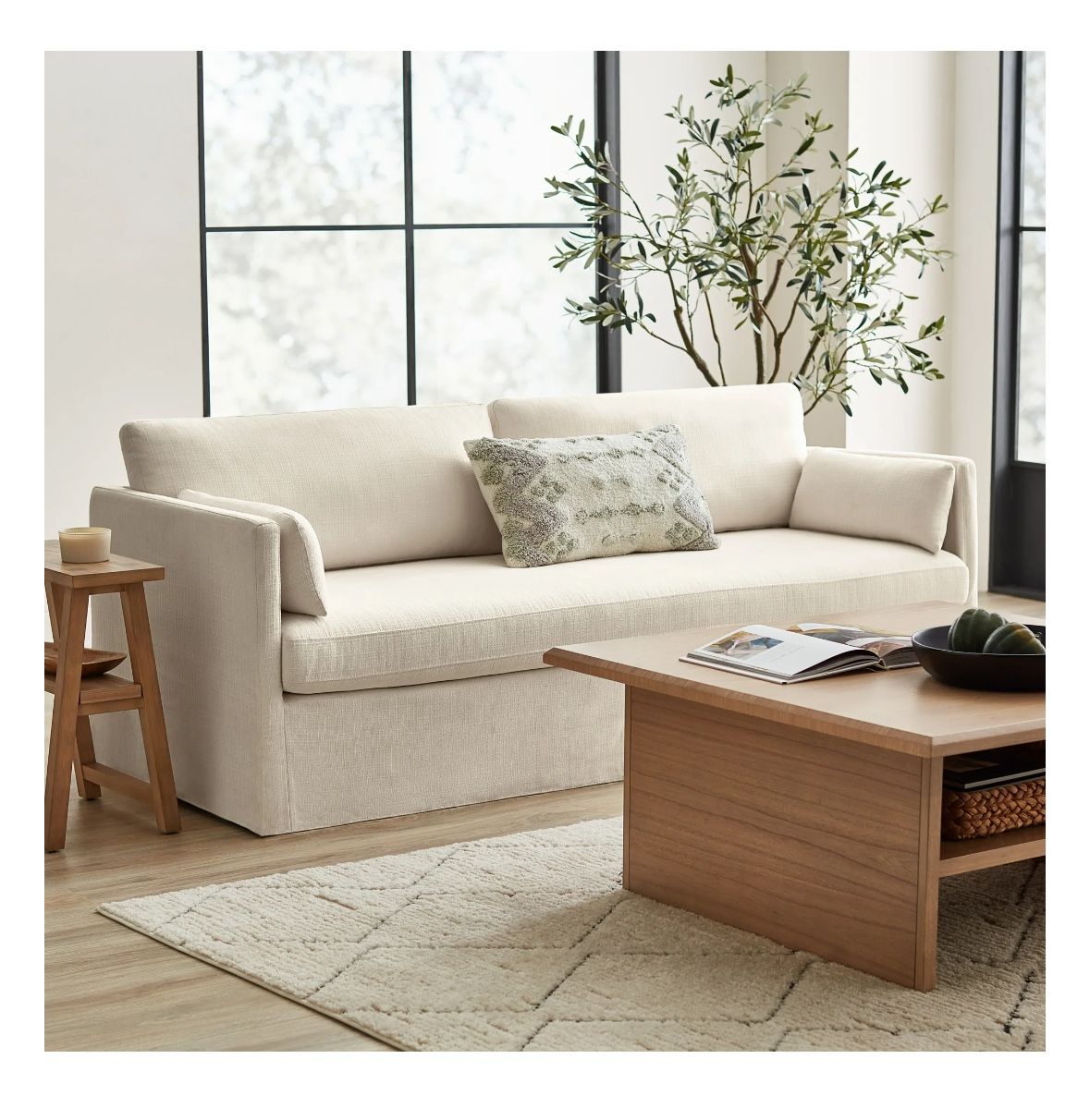 Better Homes & Gardens Waylen Slipcover Sofa, Cream, by Dave & Jenny Marrs