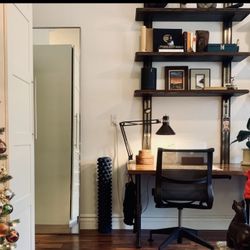 Full Wall Brass Walnut Mcm Shelves Library Bookcase 