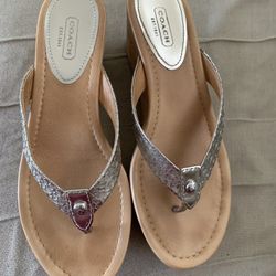 COACH Jorgina Wedge Sandal Tall Cork Model# F2370/L11 Size 8B
