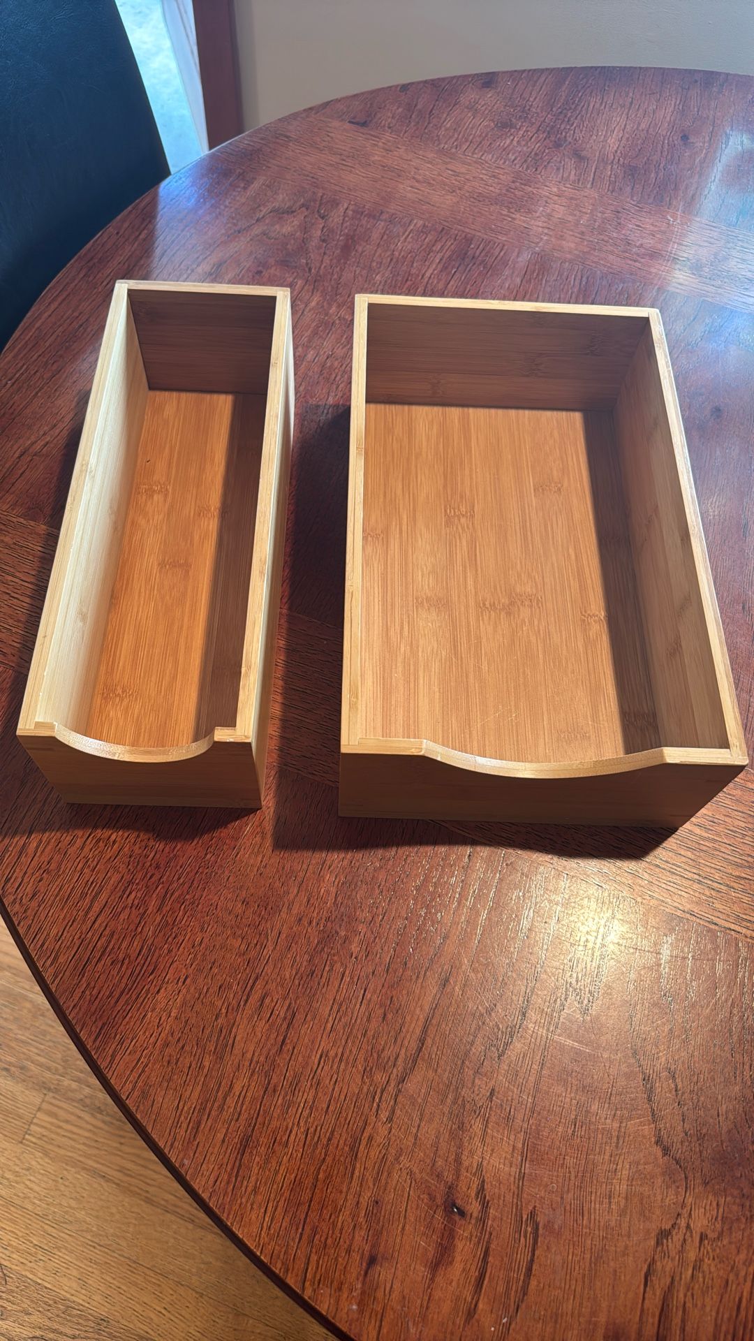 Bamboo Drawer Organization Bins (Lot Of 2)