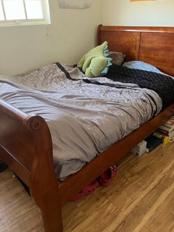 Full bed frame, solid oak