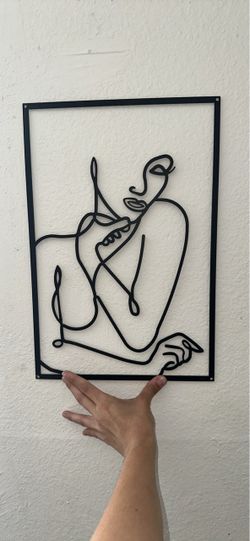 3 pc female abstract metal wall decor