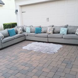 Grey Extra Large L Sectional 