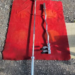 OLYMPIC  7' BAR.  45LBs AND EZ-CURL BAR  BOTH.  USED BUT IN EXCELLENT  CONDITION WITH CLIPS.  NO LABELS 
11525 S HALSTED  dunkin donuts/
7111.S WESTER