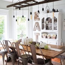 Indoors And Outdoors Farmhouse Tables. 