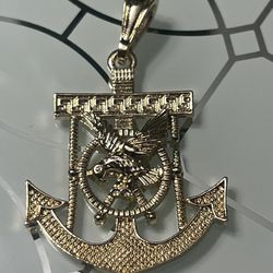 Anchor Gold Plated Pendant With Eagle 