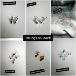 Earrings $5. Each 
