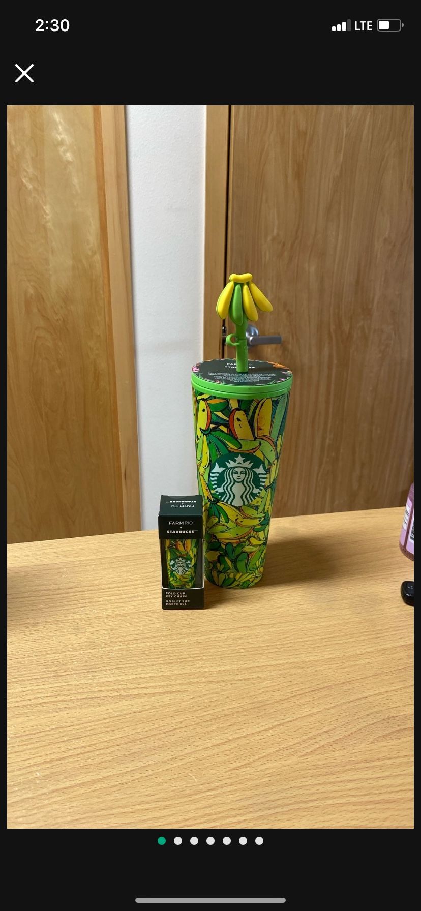 Starbucks X Farm Rio Collab Board Banana Silicone Straw Topper