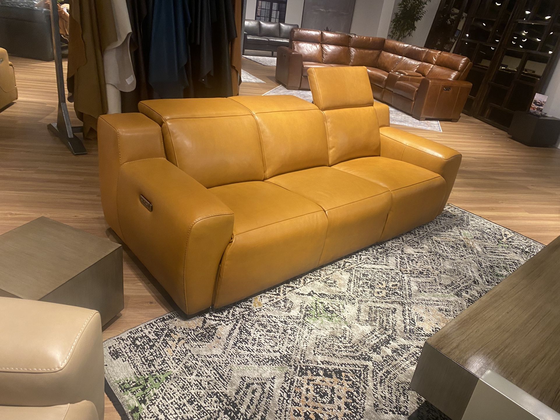 Leather Fabric Sectional Sofa