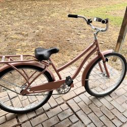 Huffy Marietta Comfort Cruiser Bike, 26" Wheels, Rose Gold