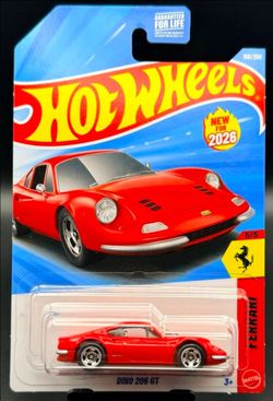 Hot Wheels Red Ferrari Dino 206 GT
