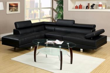brand new sectional sofa modern urban contemporary style black leather chrome legs