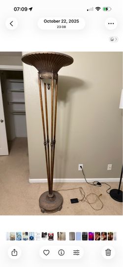 Tall Torchiere Floor Lamp Bronze Finish