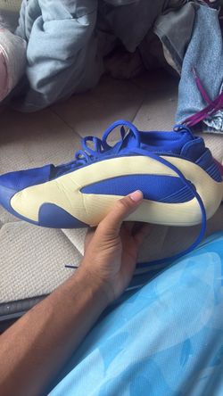 Blue and Cream Low-Top Basketball Sneaker
