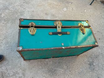 Antique green luggage