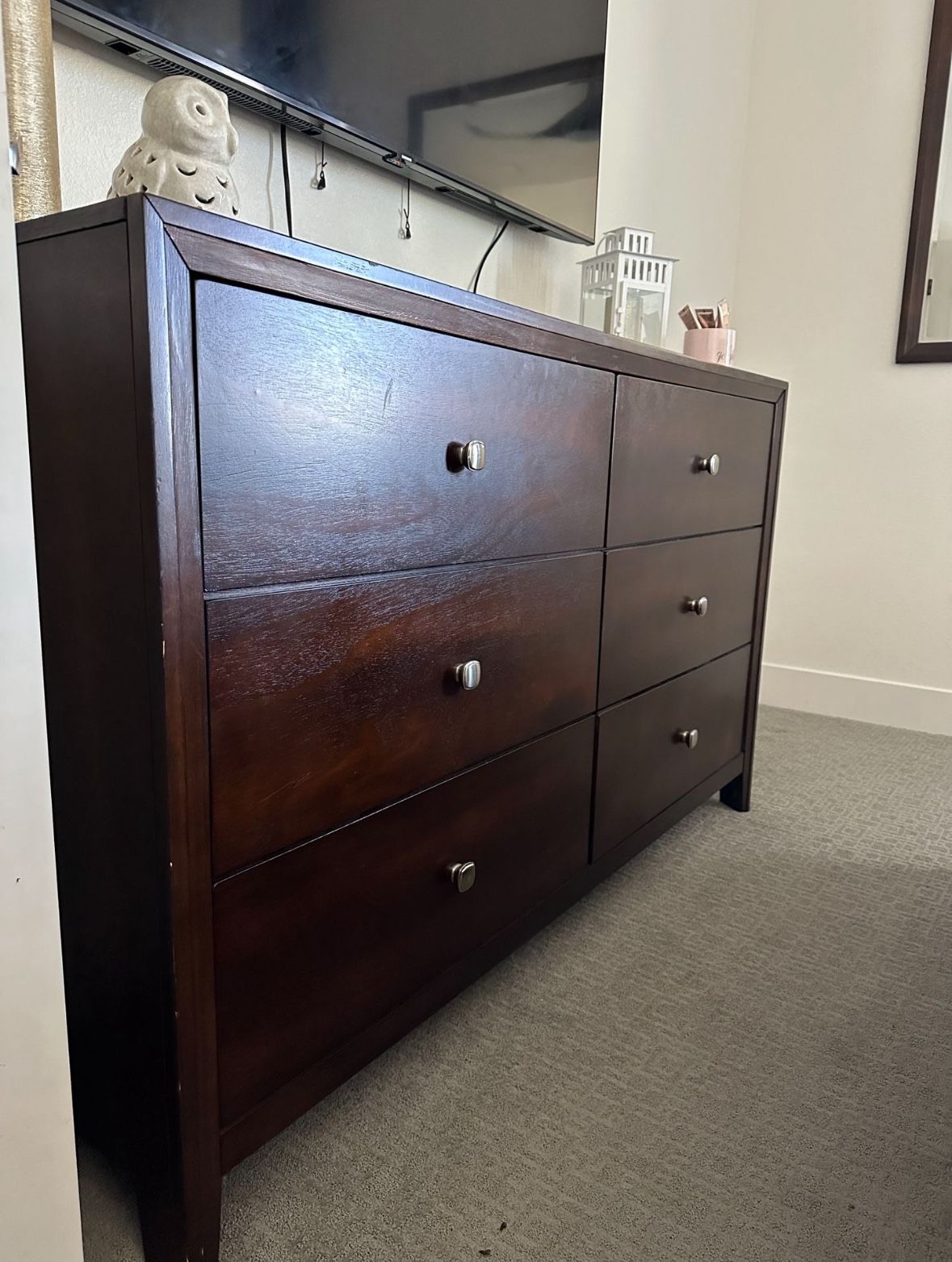 6-Drawer Brown Wood Dresser — MUST SELL by Nov 29 