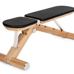 Stylish Luxury Oak Wood Adjustable Weight Lifting Bench