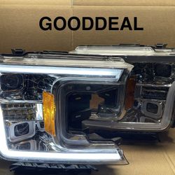 #OH3 2018-2020 Ford F-150 Full LED Chrome Headlight Pair 