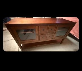 Make offer Real hard Wood Sideboard Buffet entertainment center tv stand with Glass Doors and Drawers