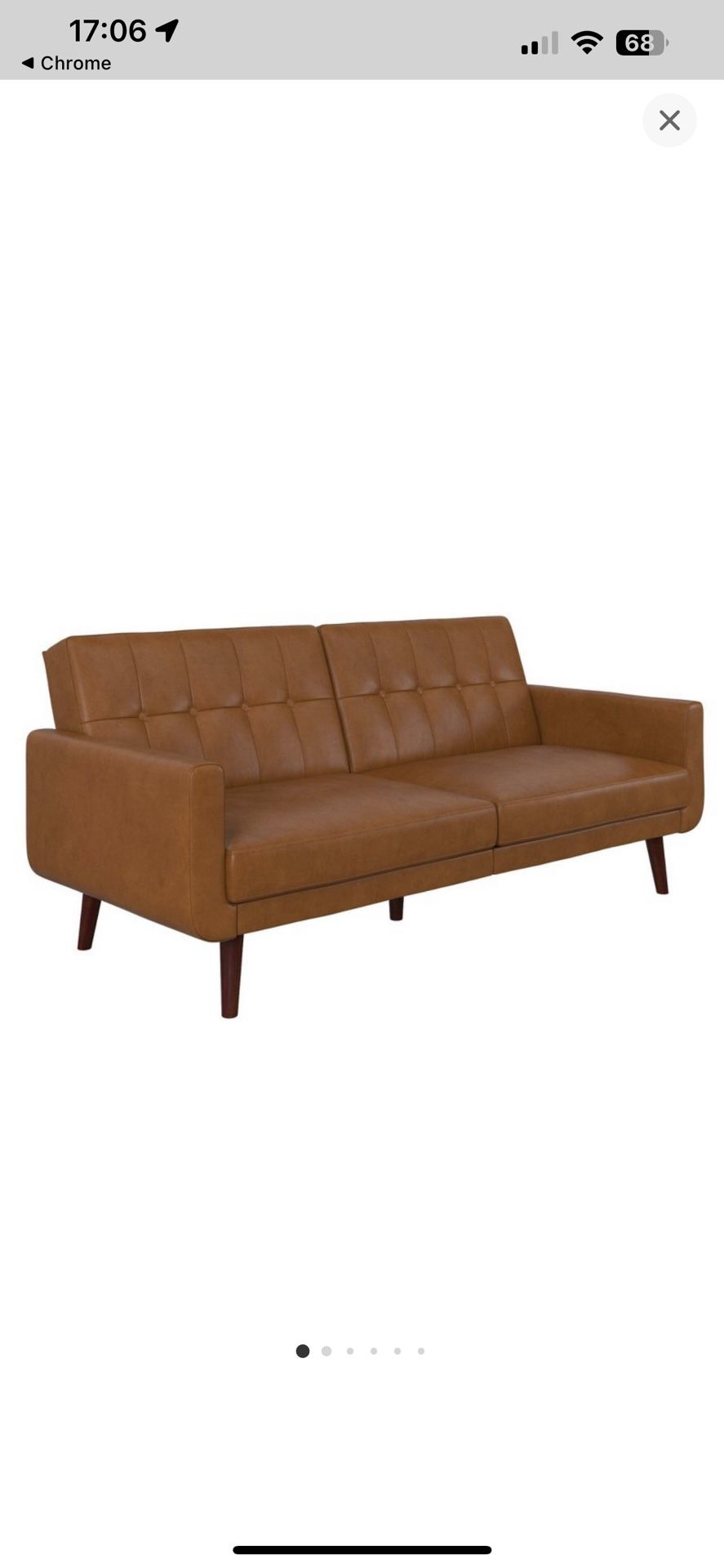 Brand New In Box Foote Modern Sofa Futon Leather 
