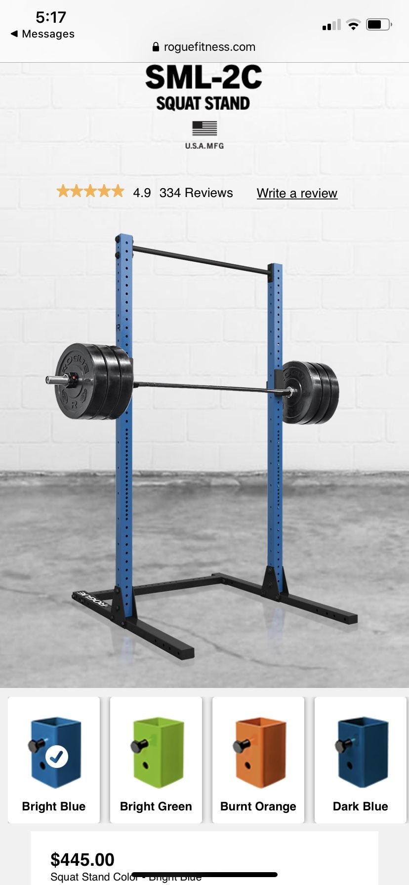 Rogue SML-2C Squat Stand (Blue)