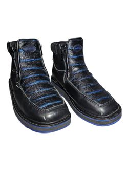 Rock'em Boys Bruce Kids Python Blue Bottom Ankle Boot Size 1