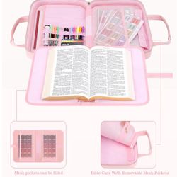 Pink Bible Cover Case, Bible Bag With Detachable Shoulder Strap, iPad Tablet Bag