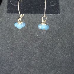 Handcrafted Blue Round Bead Dangle Drop Earrings Silver 

New Condition!!

**Bundle and save with combined shipping**
