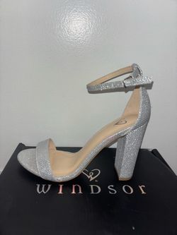 Silver Glitter Heels - Windsor ✨