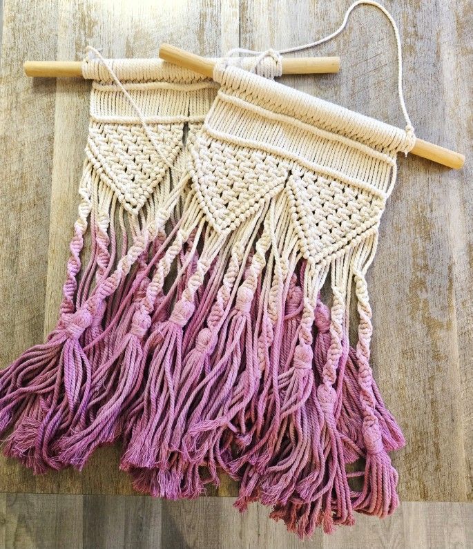 Macrame Wall Hangings Pink Ombre Boho Decor