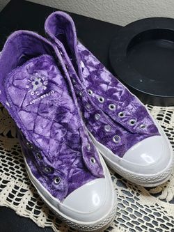 Men's Purple Velvet Golf flower boy Converse