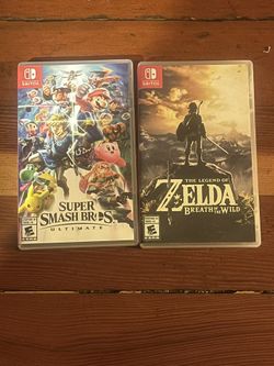Switch Games. Zelda Breath Of The Wild / Smash Bros 