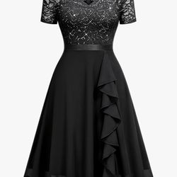 MissMay Black Sequin Dress Size L
