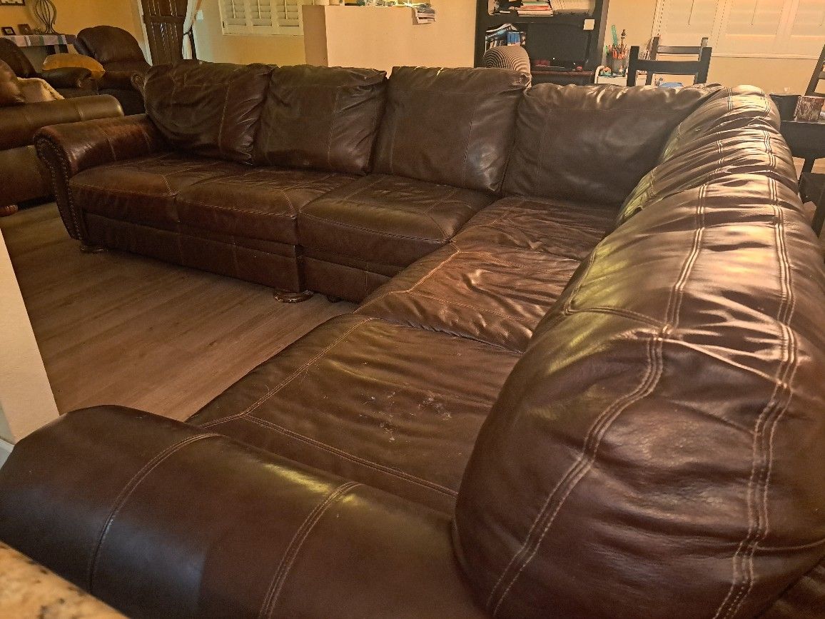 Brown Leather Couch