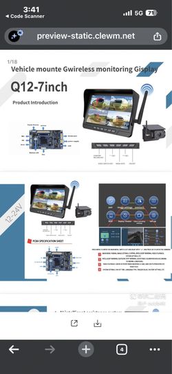 Vehicle mount gwireless monitoring gisplay