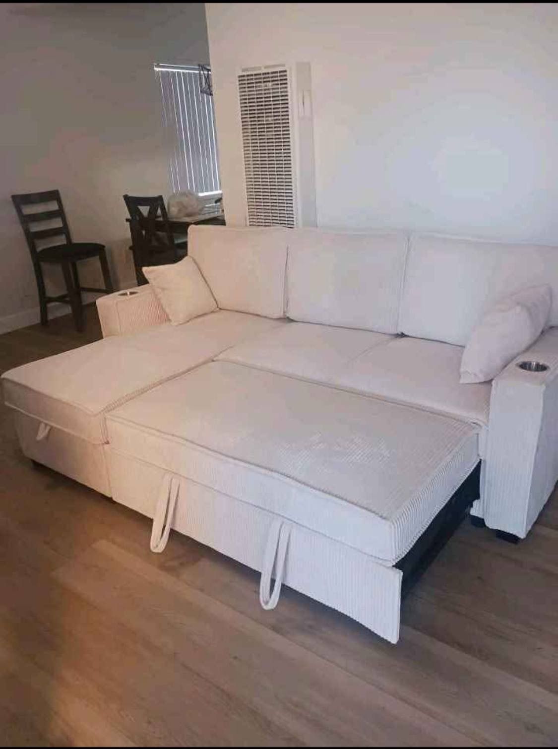 New Sleeper Sectional Couch With Storage And USB / Free Delivery
