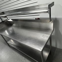 HEAVY DUTY 72” x 24” Stainless steel TABLE with top shelf  