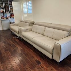 LENNOX Genuine Leather MATCH power Sofa And LOVE