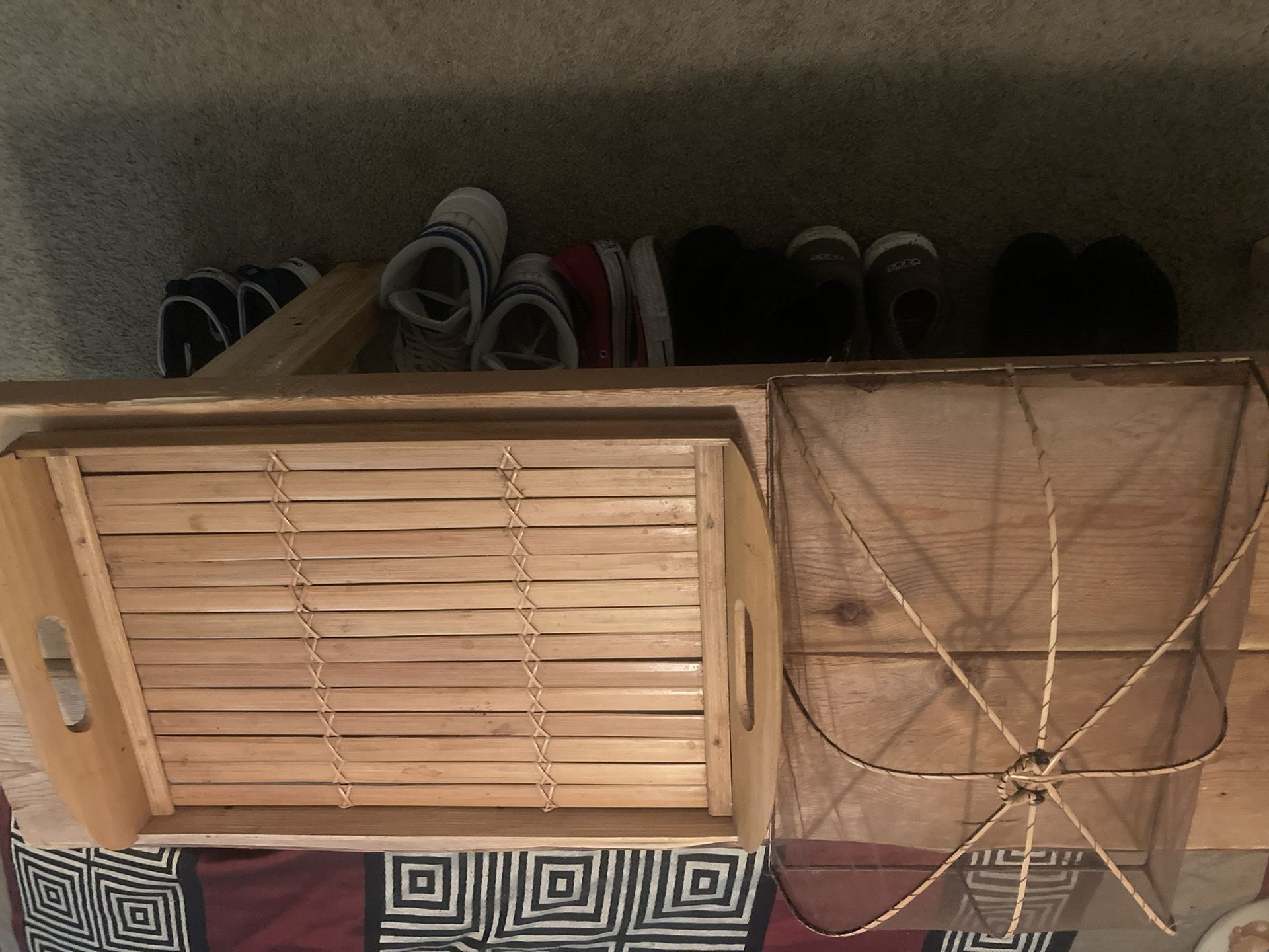 Vintage Bamboo Tea/food Tray And Cover