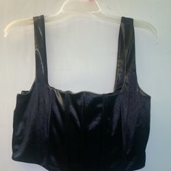 Black Corset Crop Top