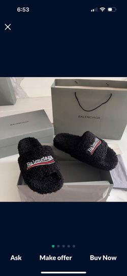 balenciaga fuzzy slippers