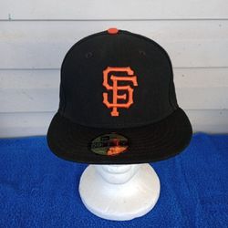 New Era 59Fifty San Francisco Giants Fitted Hat Cap Black Sz. 7 1/8